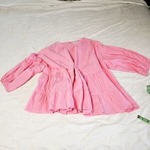PINK Mudpie Oversize Blousey Flowy Blouse size m